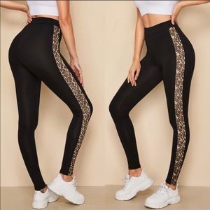 Just arrive! Leopard stripe black leggings